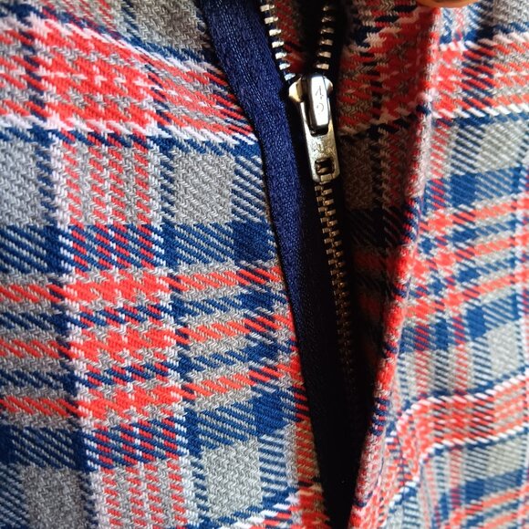 22x29 6J Vintage Plaid Bellbottom Jeans Lemon Frog High-Waisted Pants 70s Sears - Picture 5 of 6